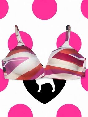 Y2K Abstract Striped Bra • BODY BY VICTORIA SECRET IPEX • SIZE - 38C • Vintage